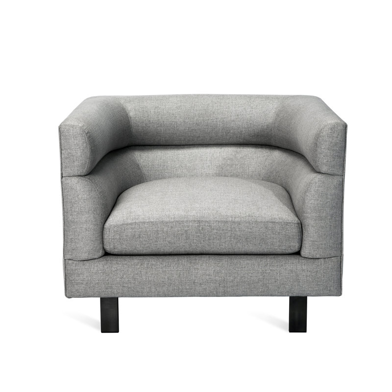 Ornette Upholstered Barrel Chair, Pure Gray 100% Polyester