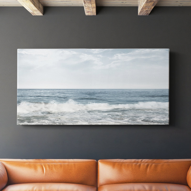 Crashing Waves - Toile tendue avec châssis - Prêt à accrocher, H 16 po x l 32 po