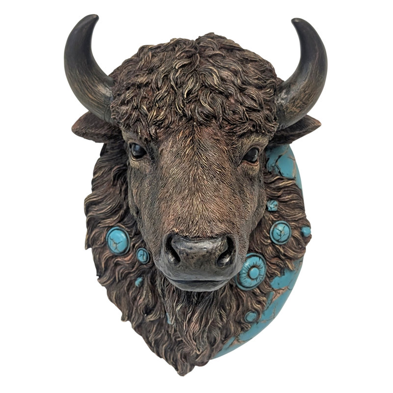 Land & Legacy Bison Bust with Turquoise