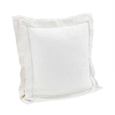 Luna Washed Linen Romantic Shabby Elegance Farmhouse 20x20 inch Double Flanged Throw Pillow