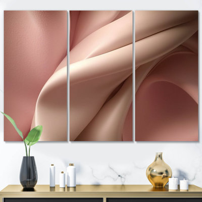 Ensemble de décoration murale Minimal Glam Subtle Retro: Iquid Pink Wave - Formes abstraites