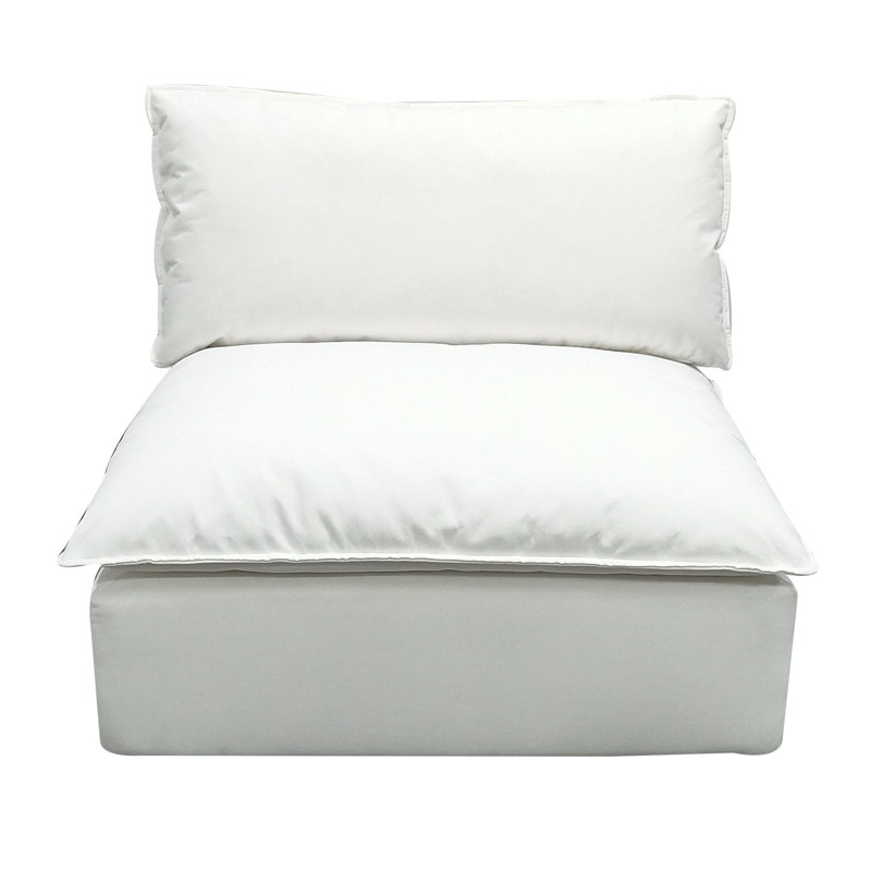 Chaise sans accoudoirs Ellaria, Peau de mouton blanc
