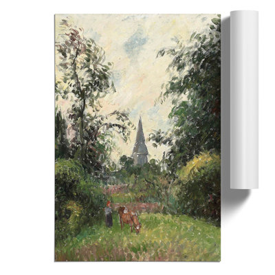 Steeple Of Bazincourt by Camille Pissarro - No Frame Painting
