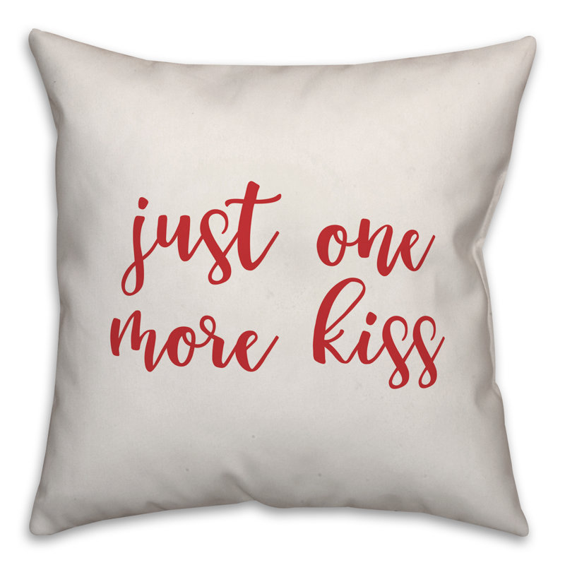  Coussin Just One More Kiss, Blanc / rouge, Housse de coussin