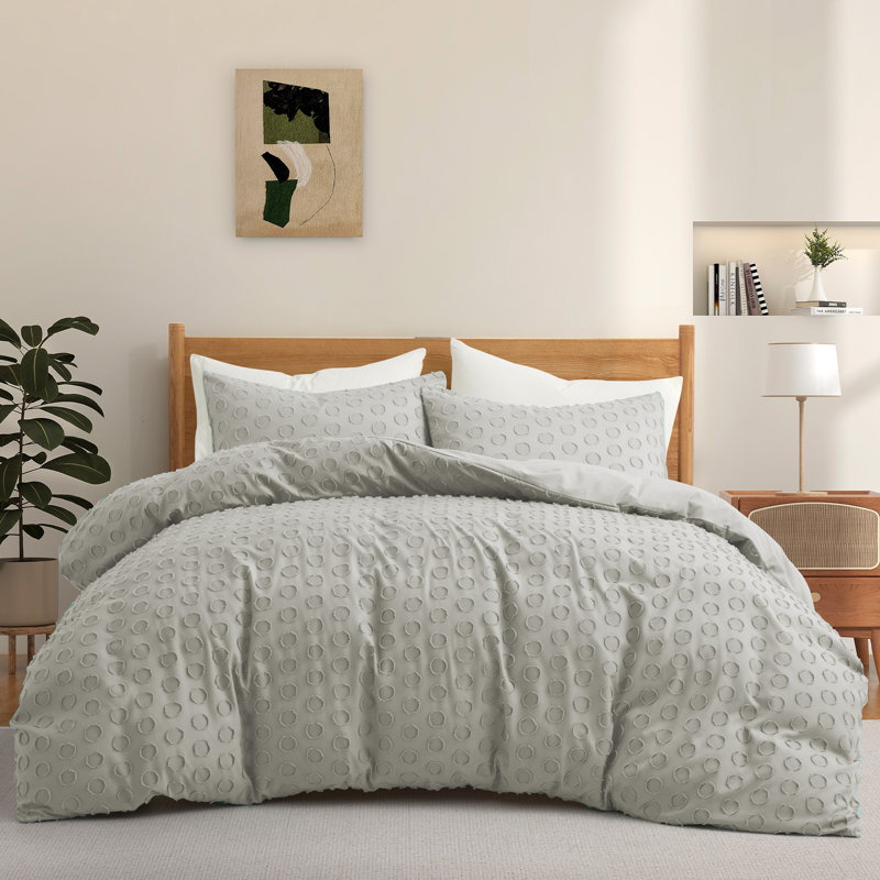 Polyester Duvet Cover, Queen size + 2 pillowcases, Light Gray