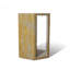 Table d'appoint luxueuse en marbre naturel doré de luxe espagnol, table de bout hexagonale de 16 cm de long avec finition polie, socle en pierre géométrique moderne et table de chevet pour le salon (jaune / or, 40 cm x 32 cm), table-838064464