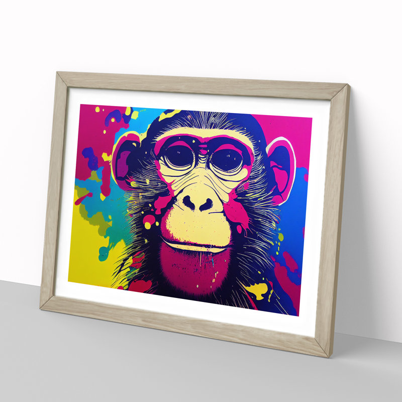 Monkey Splash Vol.2 Abstract - Framed Print, 34cm H x 46cm W x 2cm D, Oak Framed