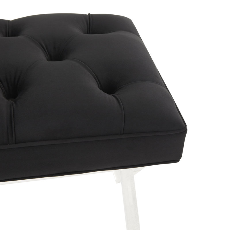 Bree Velvet Upholstered Bench, Black