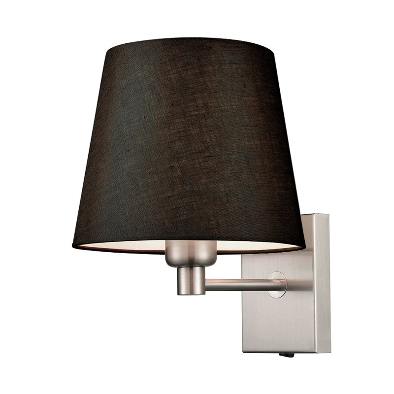 Potashnick Armed Sconce, Nickel, Black