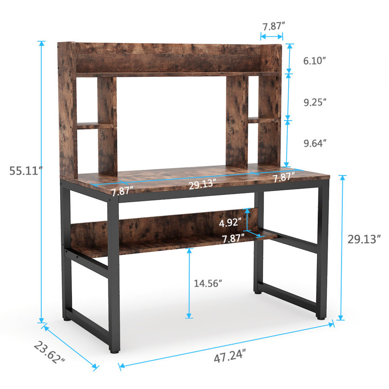 Modular Computer Desk, Brown