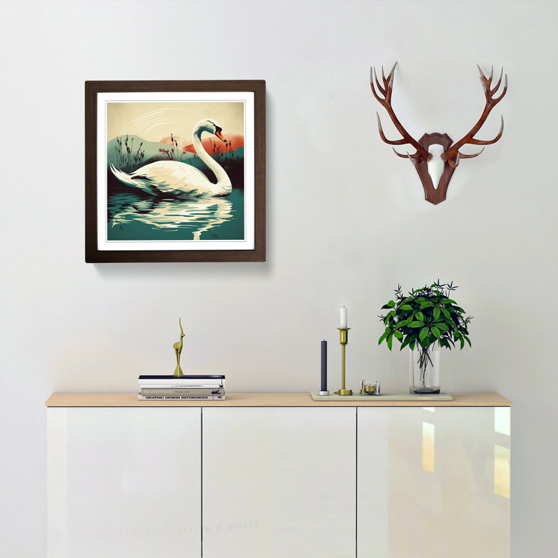Swan - Framed Print, Walnut