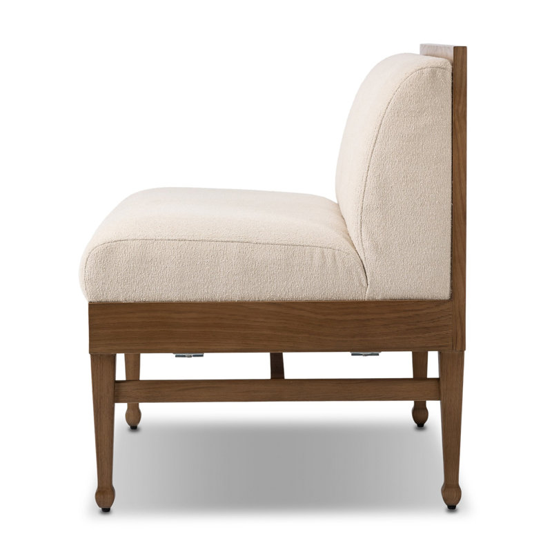 Priscilla Dining Bench-49"-Crypton Wayfarer Snow, 32" H x 38.5" W x 26.5" D