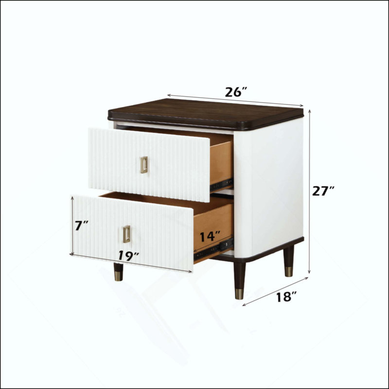 Table de chevet élégante avec rangement spacieux, parfaite pour les chambres à coucher modernes et pour plus de commodité.