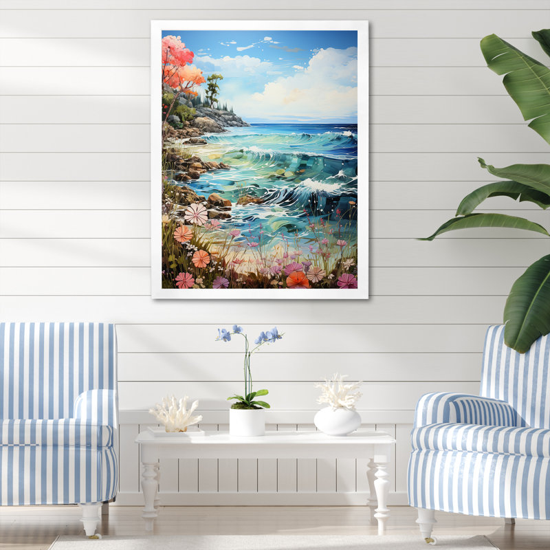 Whimsical Shores sur impression sur toile, H 40 po x l 30 po x P 1,5 po, Cadre photo blanc