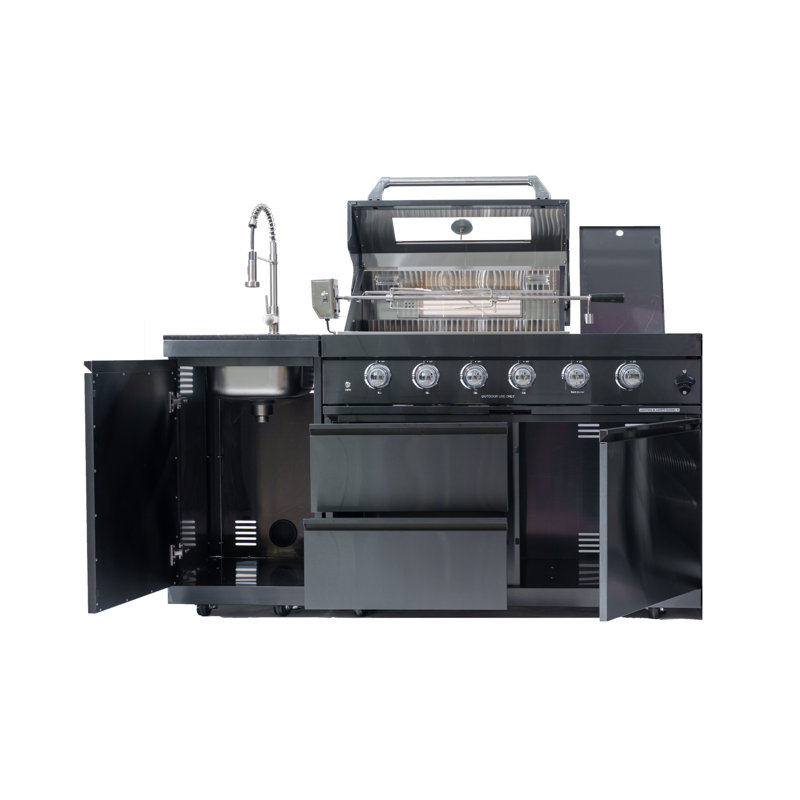 High-performance 4-burner Grill Stainless Steel Contemporary Style For Backyard Delight