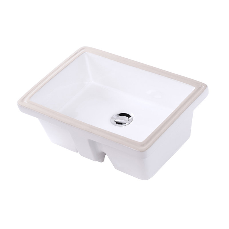 Cube 17.38'' L Bathroom Sink, White