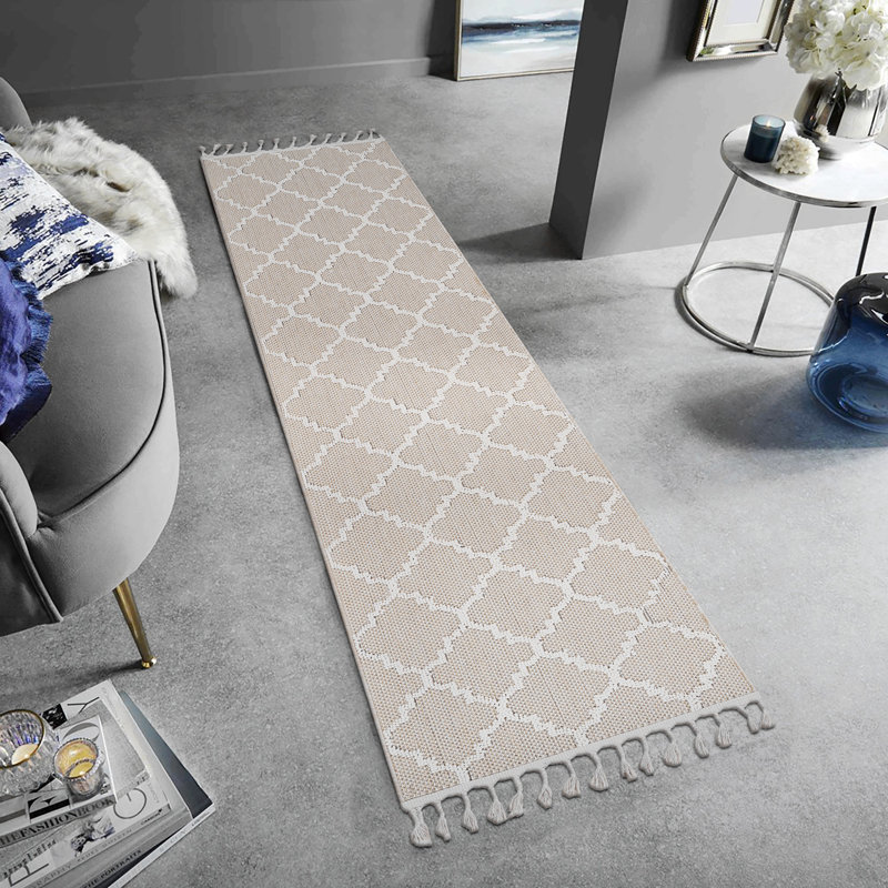 Area Rug, Collection Ivory / Trellis Indoor / Outdoor, Runner 2'2" x 8'