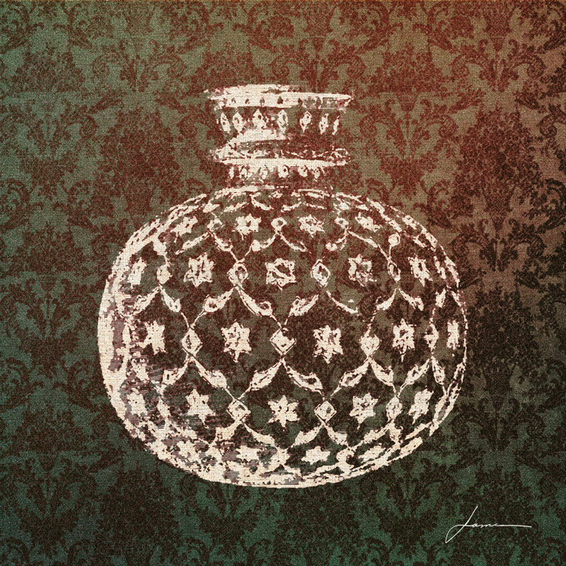 Patterned Bottles I by James Burghardt - Wrapped Canvas Print, 30cm H x 30cm W