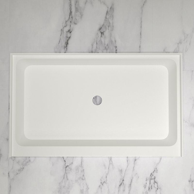 36 x 60 - Drain à droite - Seuil simple - Base de douche en acrylique, Centre