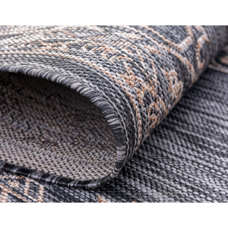 Tapis oriental beige / noir Cowgill, Rectangle 8 pi x 11 pi 4 po