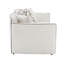 Causeuse en chenille beige avec 4 coussins