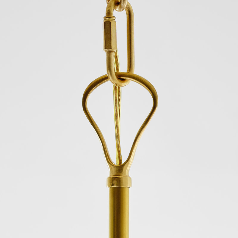 Griffin 6 - Light Chandelier, Hand-Rubbed Antique Brass