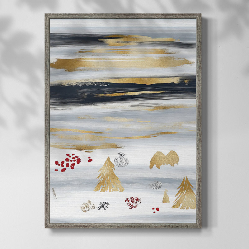 «Christmas Holiday Art CLVII», reproduction d'art encadrée - bois massif, H 11 po x l 9 po