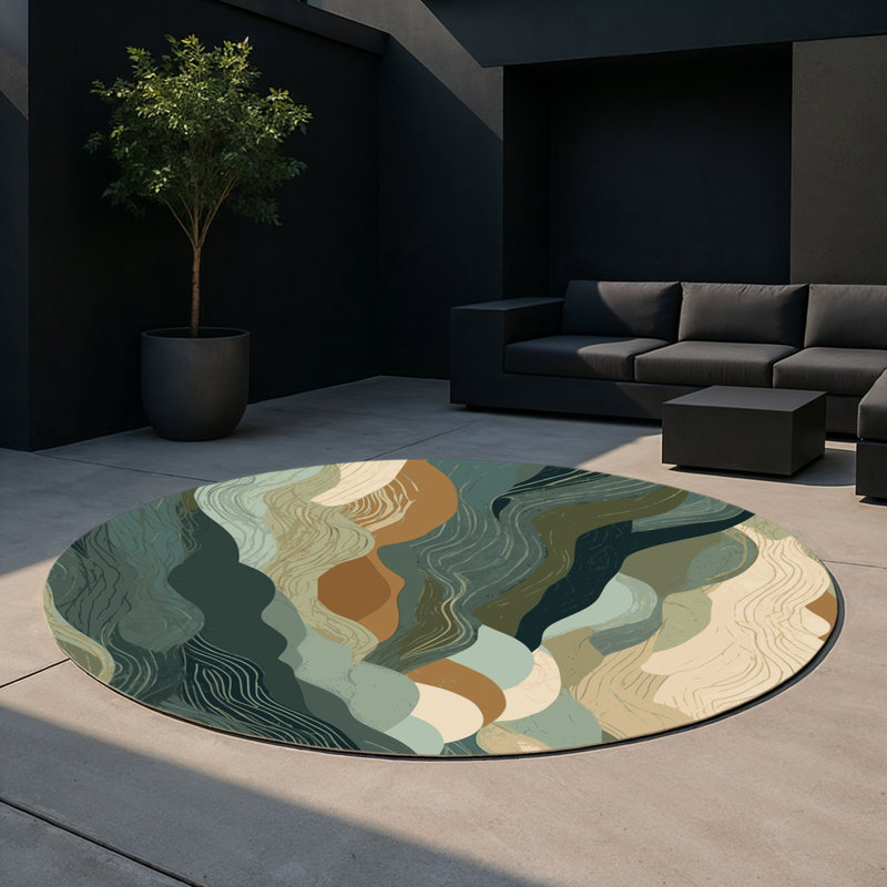 Velvet Reflections Indoor And Outdoor Area Rug, Round 5'