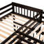 Lit superposé au-dessus d'un lit double, 3 tiroirs, bureau portable, garde-robe - conçu avec tête de lit et lattes pour matelas en forme de L