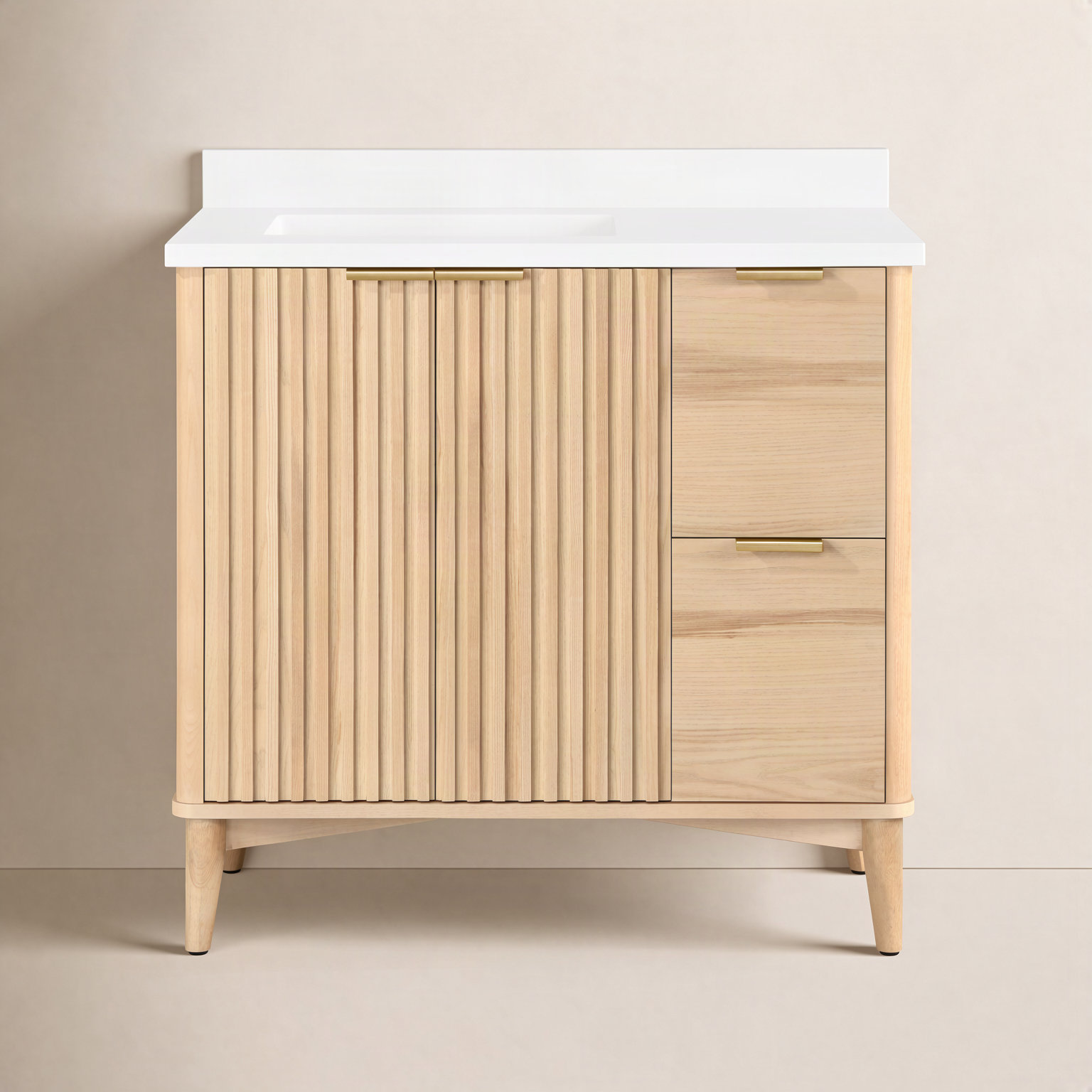 Gabi 36" Single Bathroom Vanity, Rustic Ash