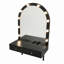 Meuble-lavabo mural flottant avec miroir DEL, éclairage 3 couleurs, prise de courant et ports de charge USB - coiffeuse de rangement compacte pour la chambre à coucher et la salle de bain