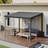 Patio Gazebo Lean to Wall Mounted Pergola with Sloping Galvanized Steel Roof-113196379
