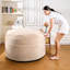 Canapé paresseux de 44 pouces (beige), tissu en velours + rembourrage en éponge confortable et doux, poches latérales pratiques pour le rangement, poignée de canapé facile à déplacer-1087572693