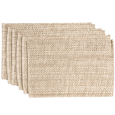 Ensemble de 6 ensembles de napperons tissés deux tons 13 x 19 100% coton