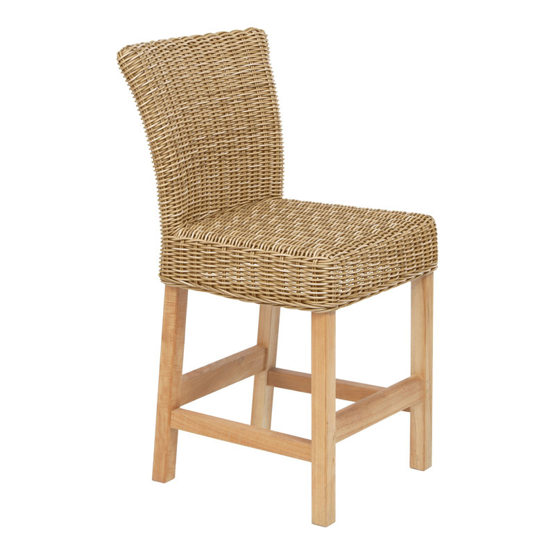 Sag Harbor Stool with Solid Wood Frame, Sag Harbor Seagrass