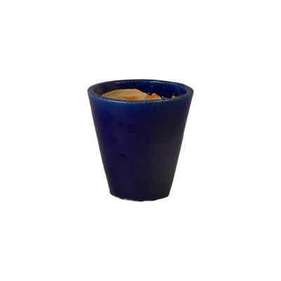Tapered 12 in. Blue Ceramic Round Planter (12 in. L x 12 in. W x 12 in. H) High-fire treatment with Drainage Hole