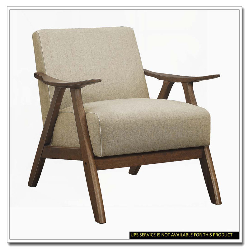 Chaise d'appoint d'inspiration rétro avec finition noyer