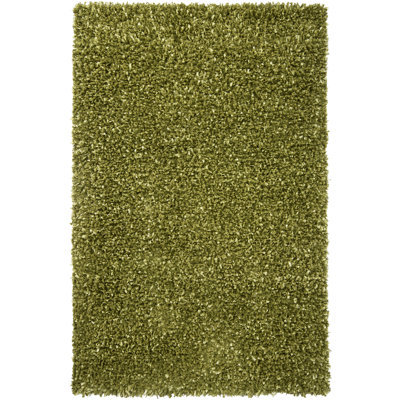 Tapis à aire unie vert moderne Benson