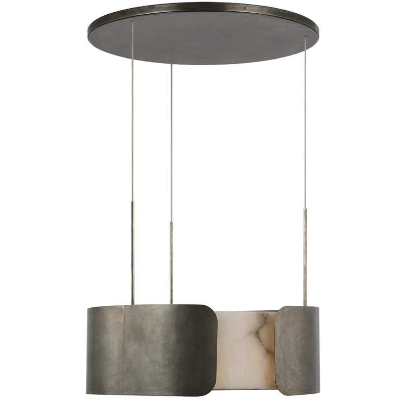 Anne-Marie Barton Armise 28" Drum Chandelier, Mottled Pewter