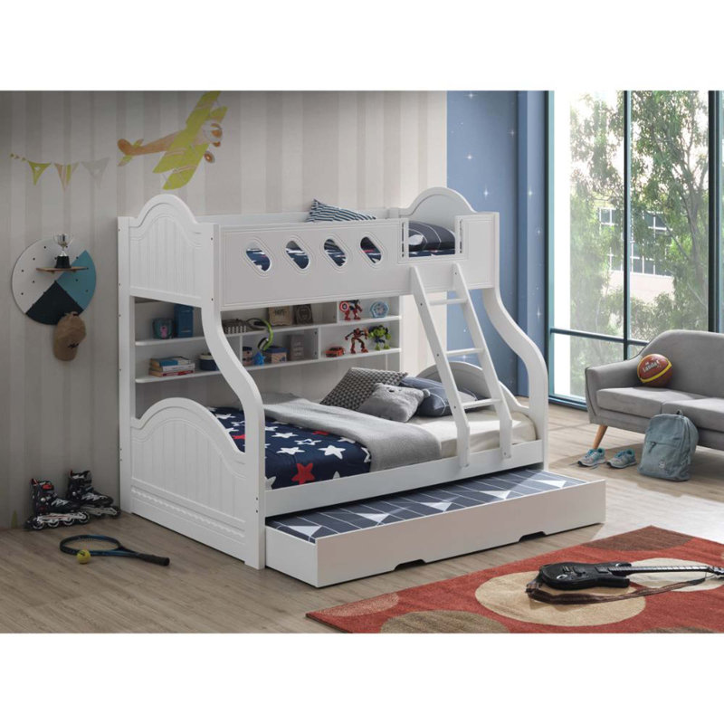Tête de lit arquée Amaia avec tablettes et lit superposé