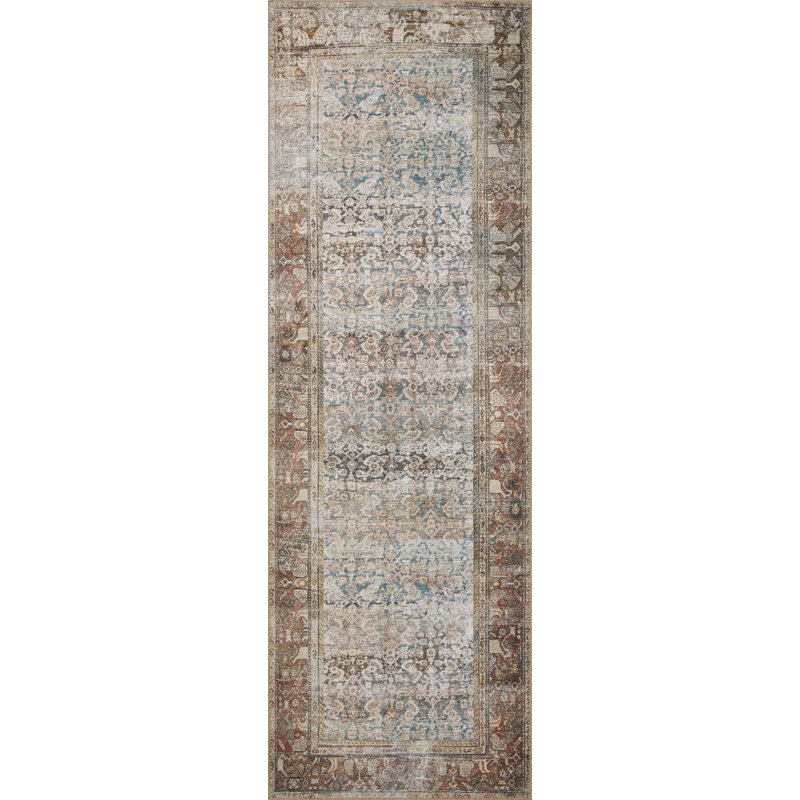 Georgie Multi/Spice Vintage-Style Wool Runner Rug 2'-6" x 12'-0"
