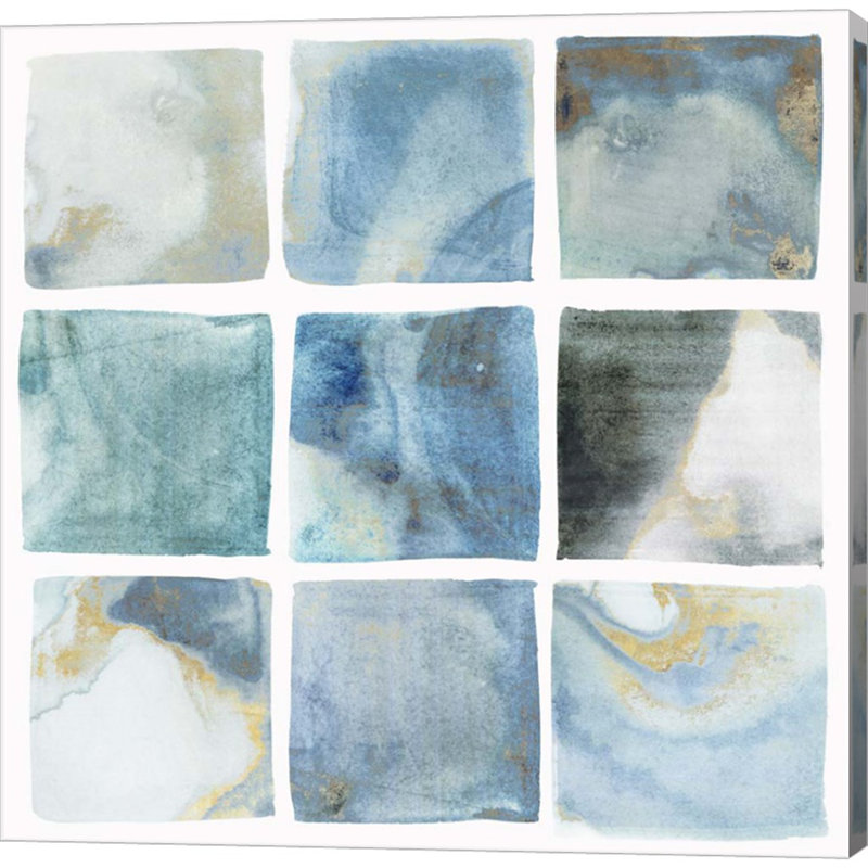 " Indigo Squares II " by Isabelle Z, 12" H x 12" W x 1.5" D
