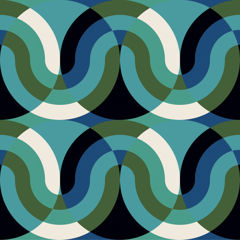 Japon Kimi 100% Cotton Performance Fabric, Azul/Verde