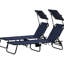 Chaises d'extérieur pliantes pour piscine - Bleu foncé avec dossier réglable
