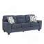 Canapé en chenille durable avec coussins décoratifs et meubles de salon contemporains bleus 1pc