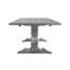 Table rectangulaire à tréteaux avec piédestal double tourné