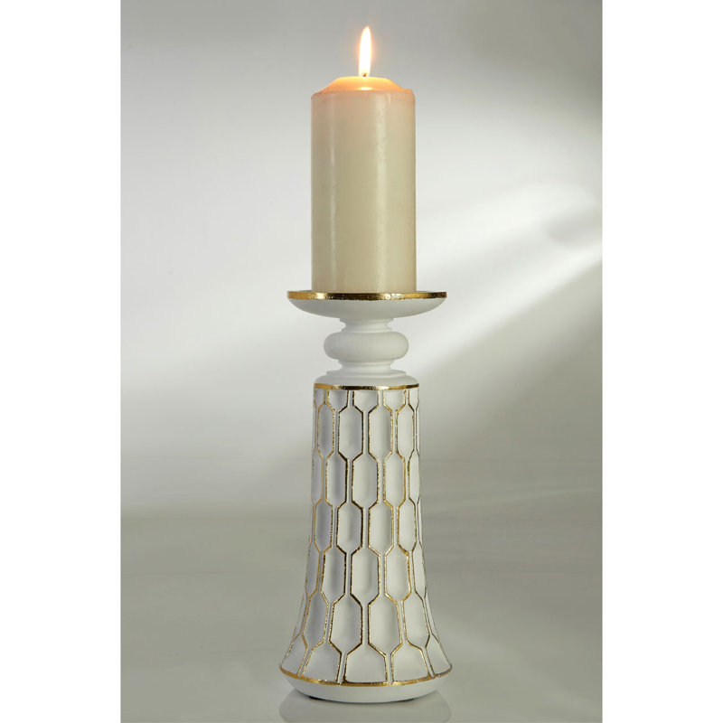 Eager Plastic / Acrylic Floor Candlestick, 26cm H x 12cm W x 12cm D