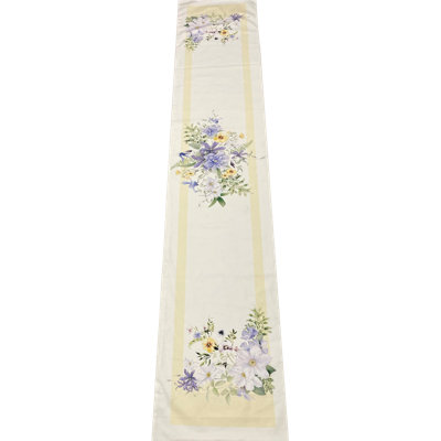 Fortville Rectangular Floral Cotton Table Runner