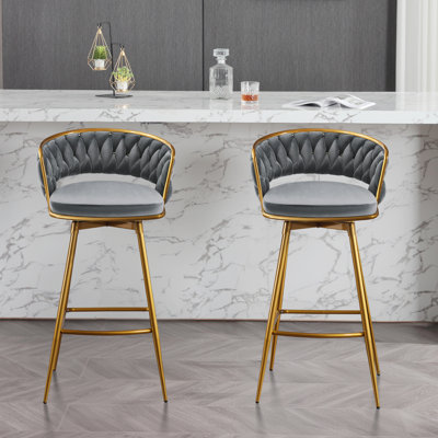 Upholstered Swivel Counter Stool