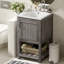 Combinaison de meuble-lavabo de 16 po pour les petits espaces, meuble-lavabo avec lavabo rectangulaire en céramique, meuble-lavabo avec 1 porte et 1 tablette ouverte, meuble-lavabo